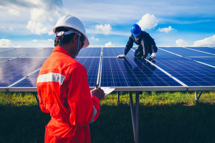 operation-and-maintenance-in-solar-power-plant-engineer-working-on-checking-and-maintenance-in-solar-power-plant-solar-power-plant-to-innovation-of-green-energy-for-life-scaled